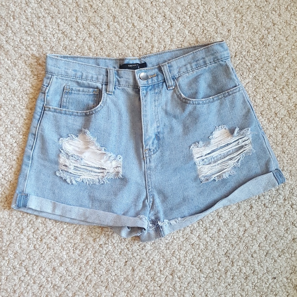 Forever 21 Distressed Denim Shorts