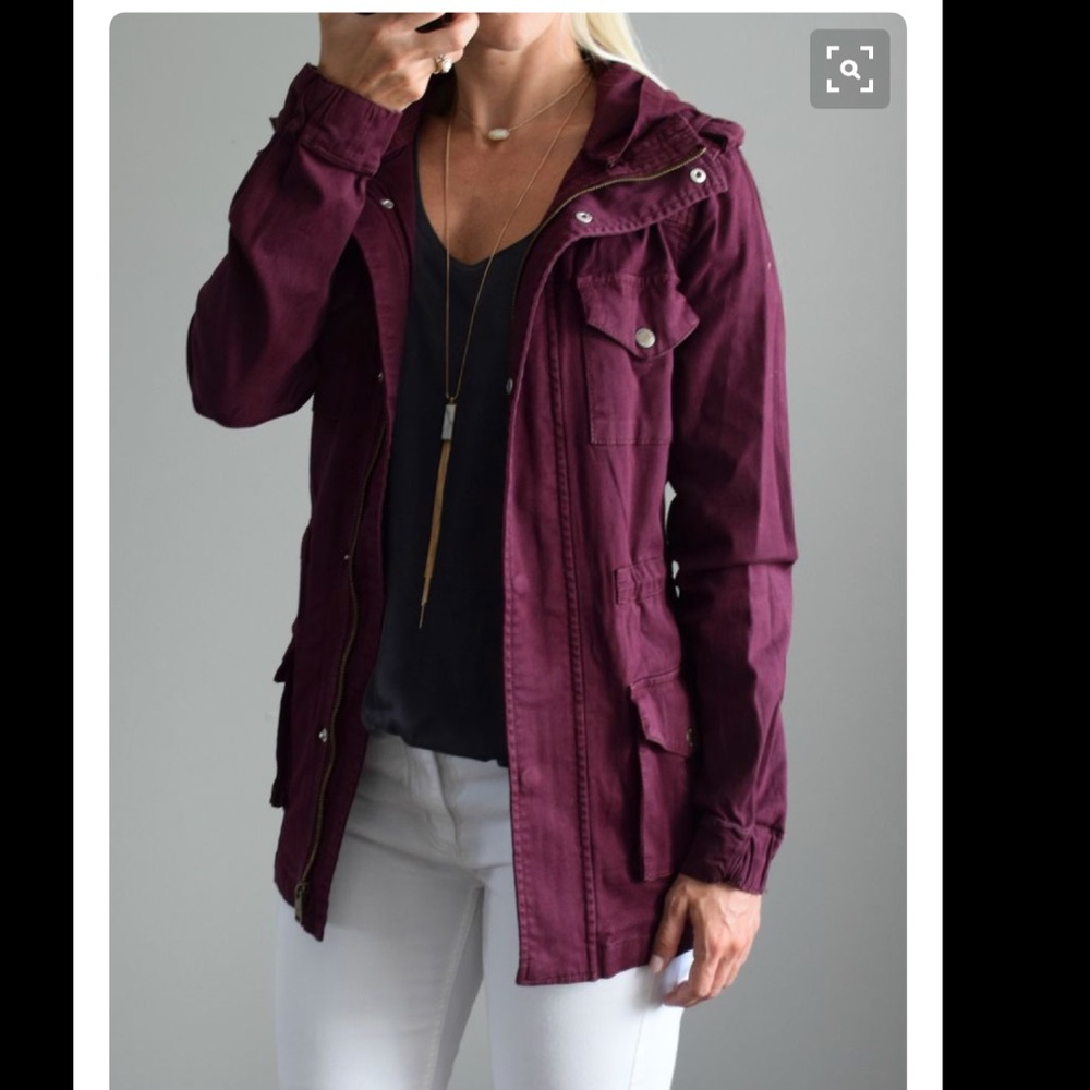Purple plum utility jacket
