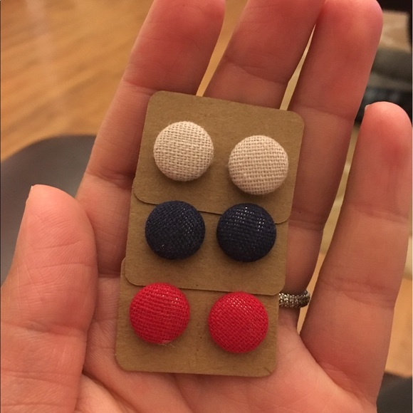 Mini button earrings **HANDMADE** - Picture 2 of 2