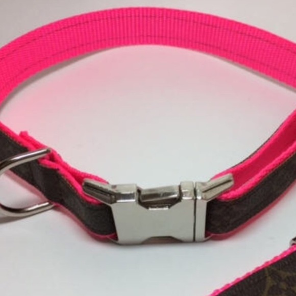 Repurposed Leather Dog Collar Handmade With Authentic LV Material
