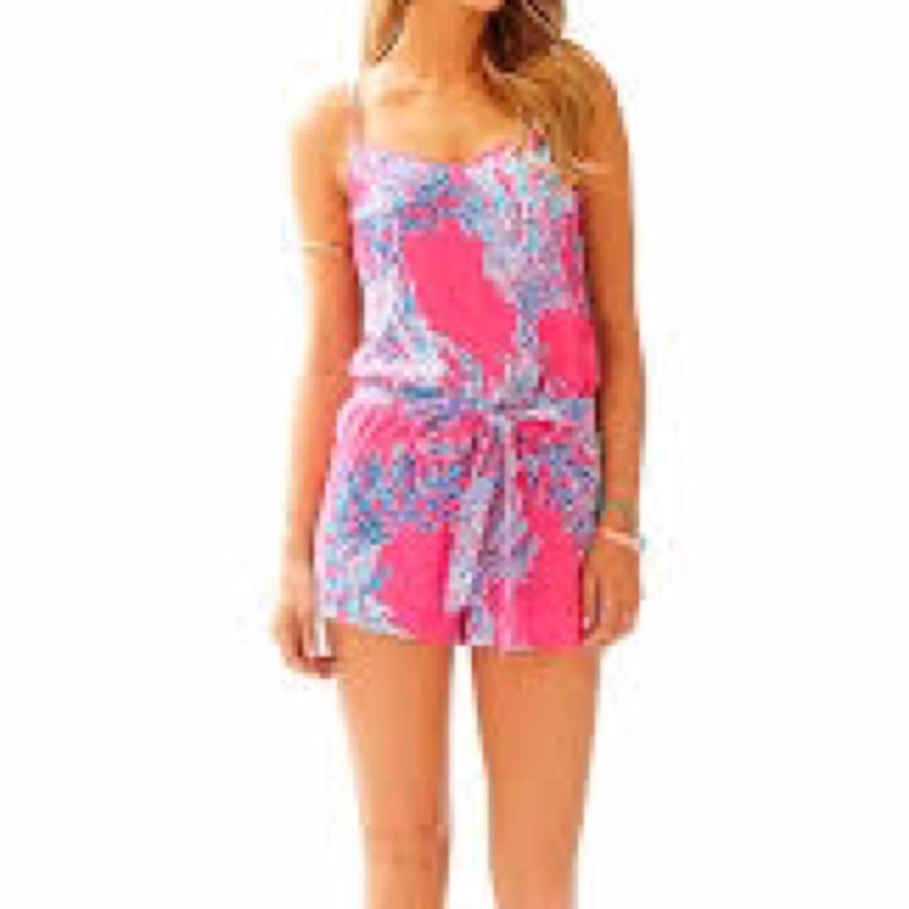 Lilly Pulitzer Dusk Romper Capri Pink Samba