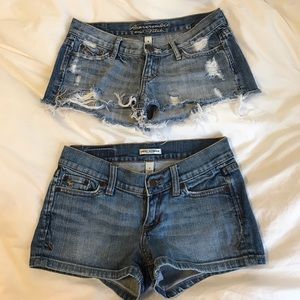 Bundle of 2 Abercrombie & Fitch denim shorts 0