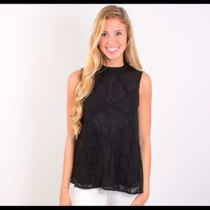 Adorable black lace top