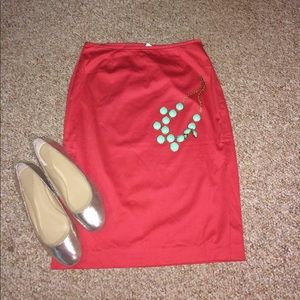 JCrew raspberry pencil skirt