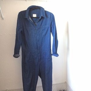 All jean long sleeve jump suit