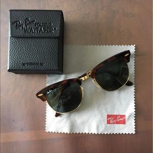 Ray-Ban Clubmaster Folding Sunglasses in Tortoise