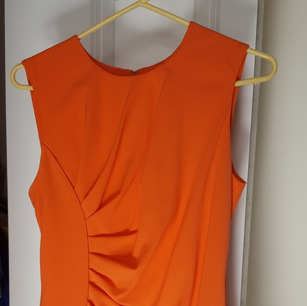 Orange sleeveless summer dress