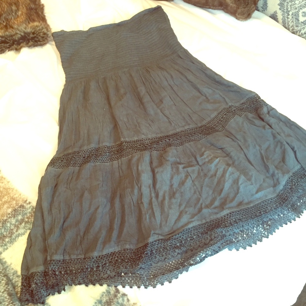 Earthbound Trading Co Elastic Strapless Dress L