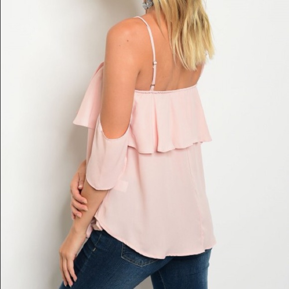!!! LAST ONE, IN SMALL!! Blush Off Shoulder Top - Picture 2 of 2