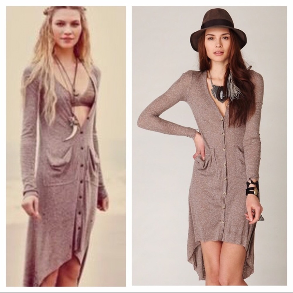 FREE PEOPLE BEACH RIBBED UP MAXI CARDIGAN