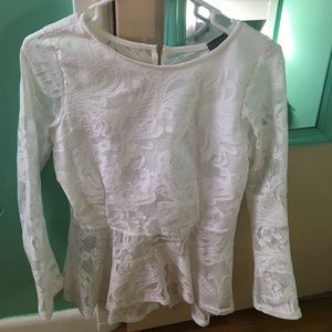 White lace crop top