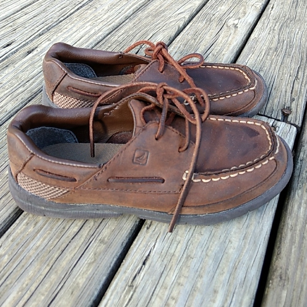 Boys Sperry top slider leather shoes