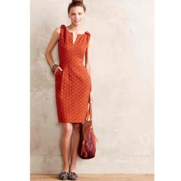 Anthropologie Dresses & Skirts - ANTHROPOLOGIE Tabitha Orange Quilt Dress Sz 2