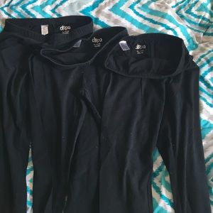 Three pairs of black leggings
