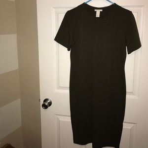Olive green form fitting dress