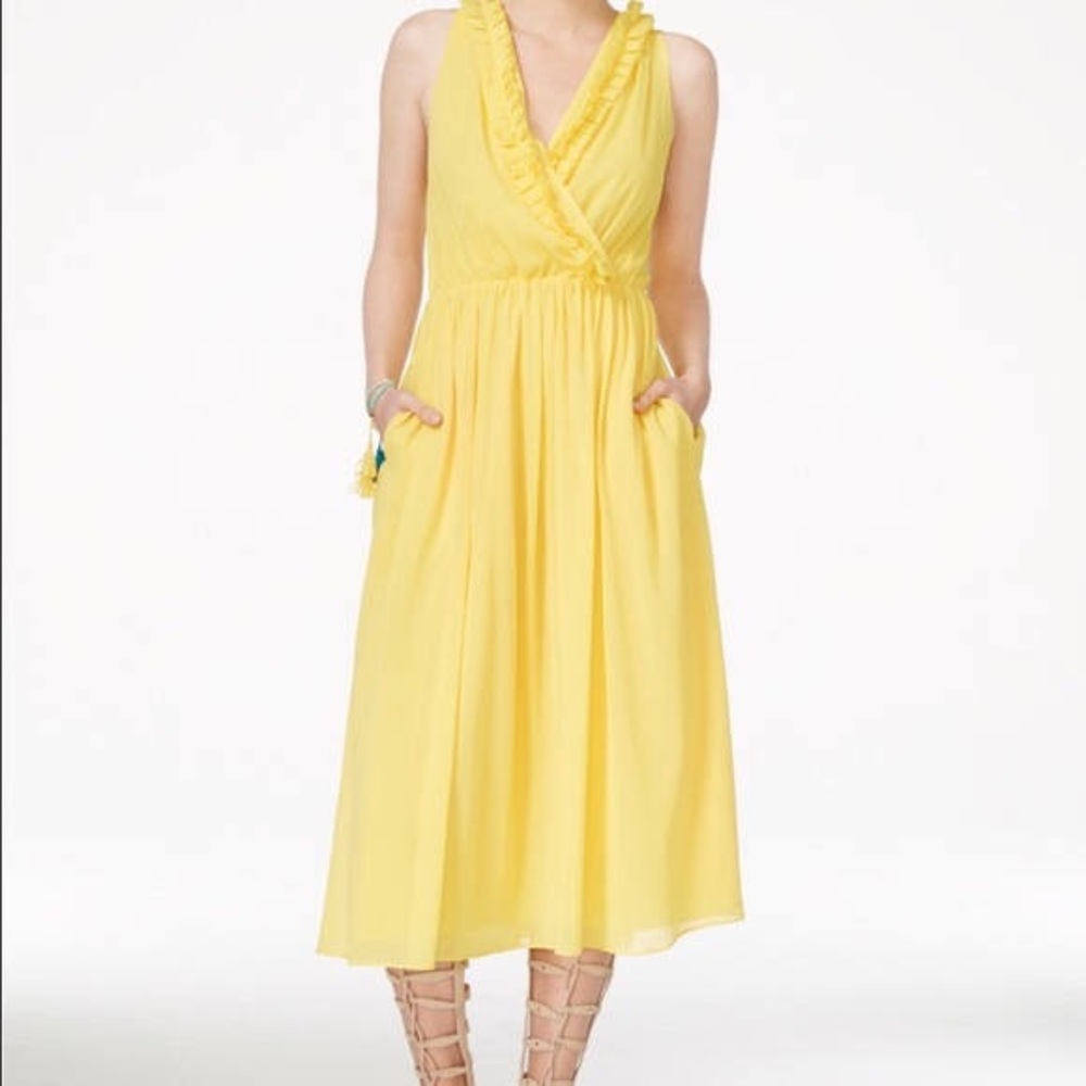 🆕 Yellow Pleated Collar Dress 👗 RACHEL ROY