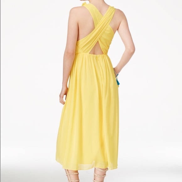 🆕 Yellow Pleated Collar Dress 👗 RACHEL ROY - Picture 2 of 6