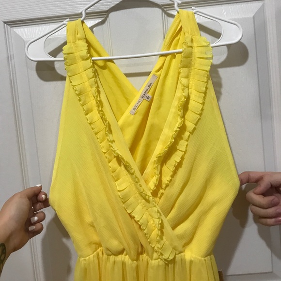 🆕 Yellow Pleated Collar Dress 👗 RACHEL ROY - Picture 3 of 6
