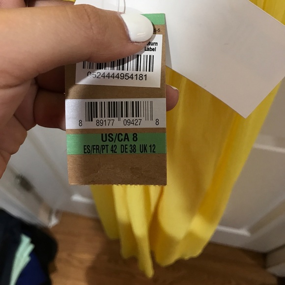 🆕 Yellow Pleated Collar Dress 👗 RACHEL ROY - Picture 6 of 6