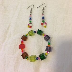 Multicolored Bracelet and Earrings