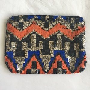 Sequin Tribal Zara Clutch
