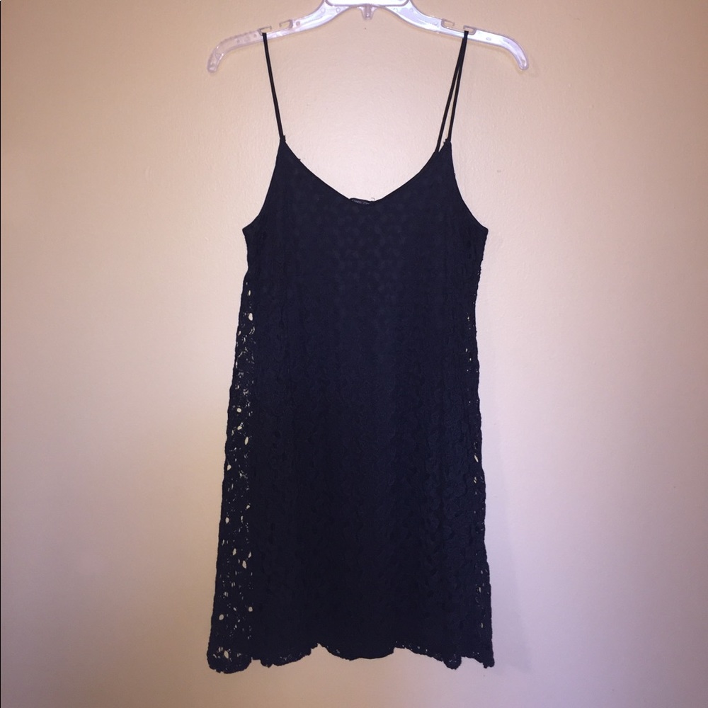 Black Crochet Spaghetti Dress