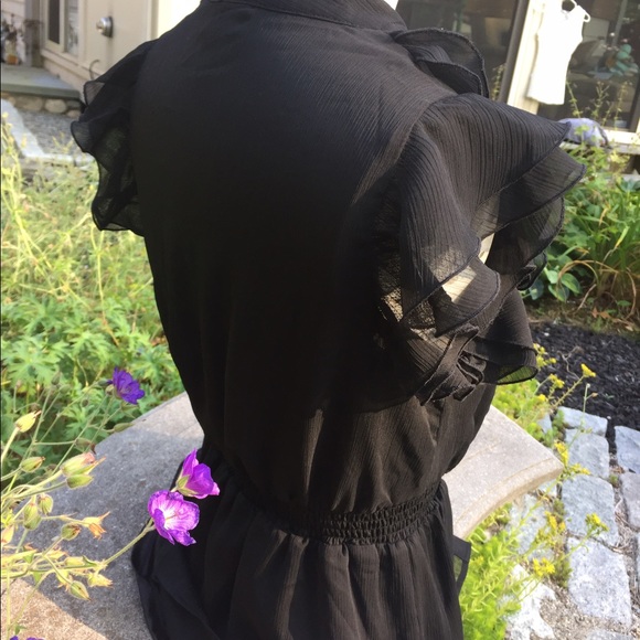 Black Ruffled Blouse - Picture 4 of 5