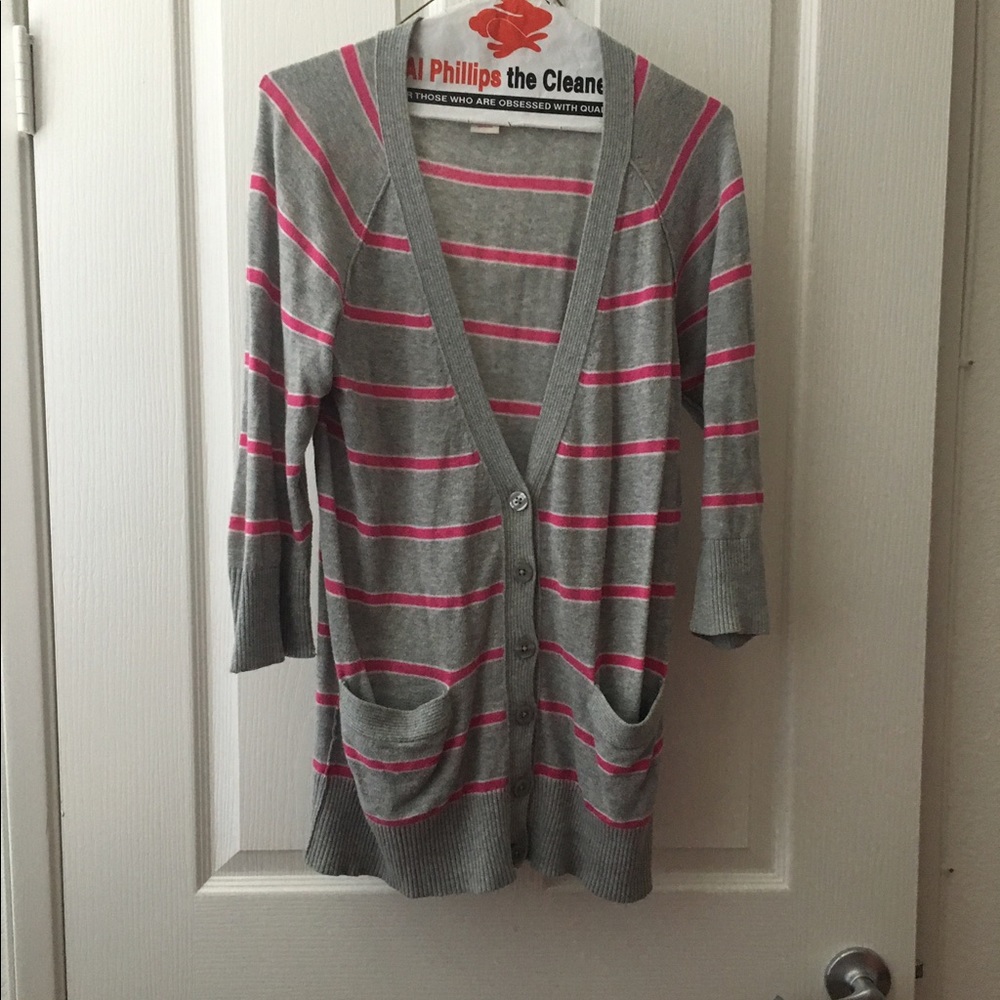 Grey and Pink Cardigan