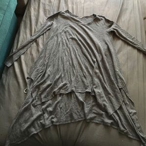 Free People Heather Grey Long sleeve thermal tunic