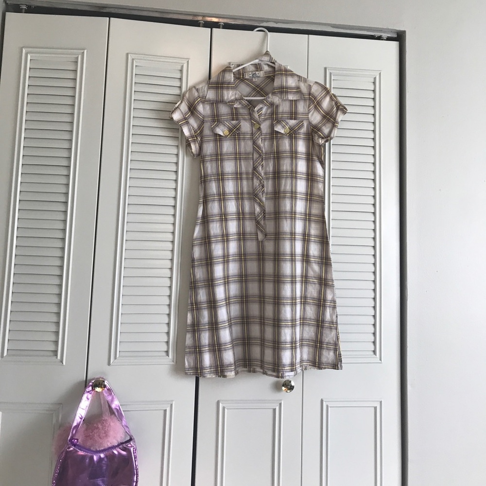 Plaid  Medium , Button Up dress