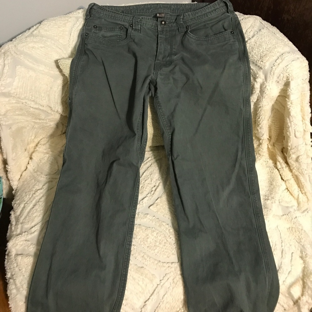Mens Prana jeans - dark green carpenter