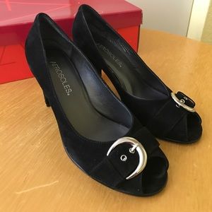 Suede Open Toed Heels