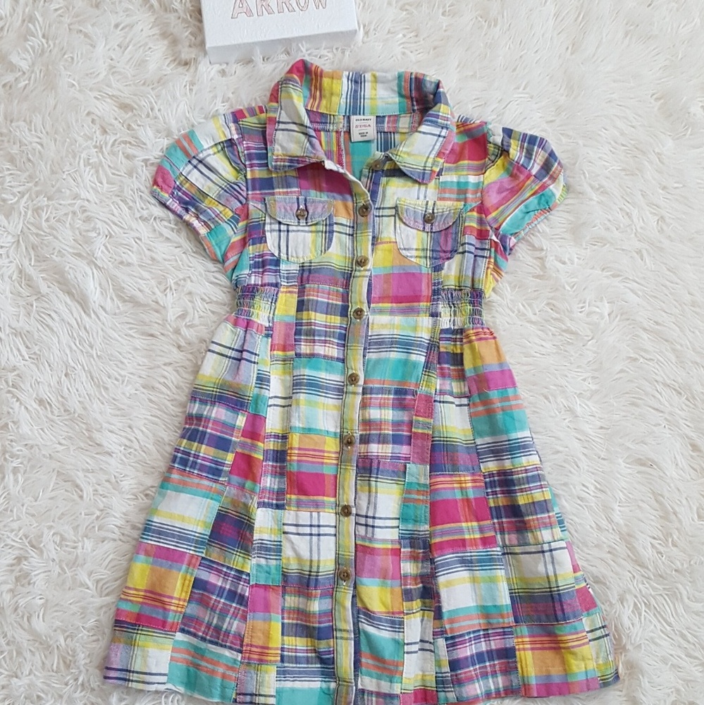 Old Navy girls dress Sz 5 multicolor short sleeves