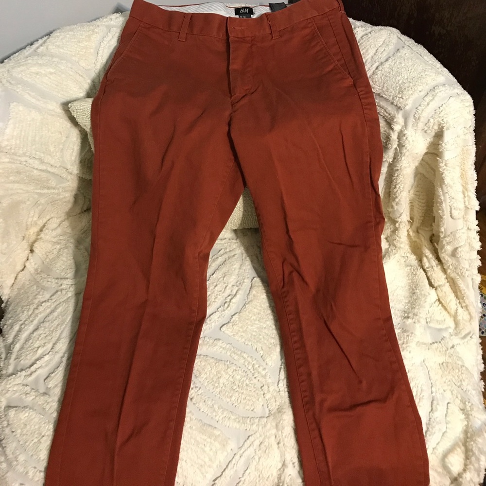 Mens H & M Rust Colored Slim Jeans. 32x32