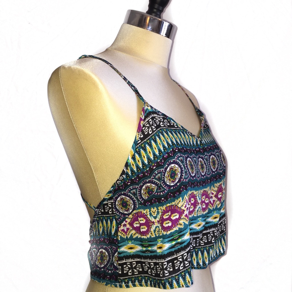 Rayon Printed Retro Design Top - Picture 3 of 3