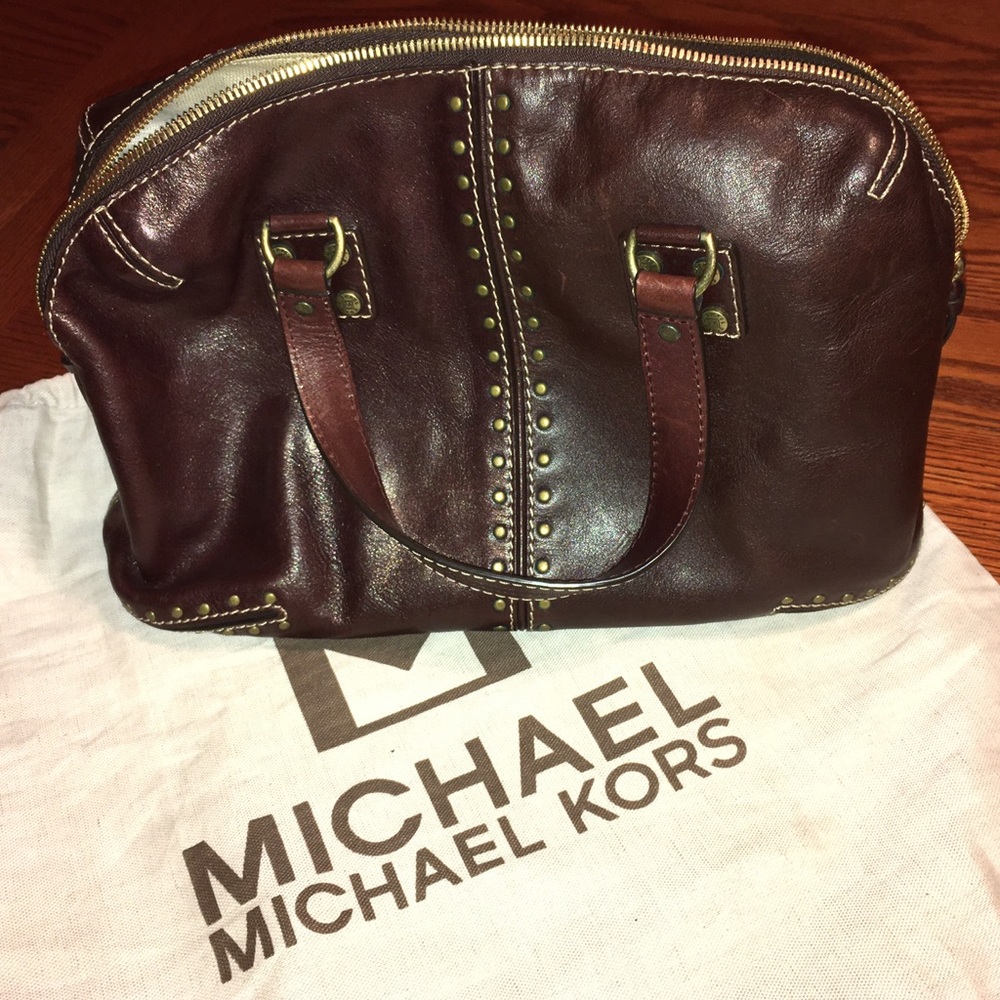 Michael Kors Studded satchel hobo handbag purse