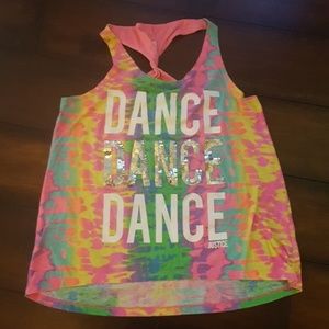 Girl's Justice razor back dance tank. Size 14
