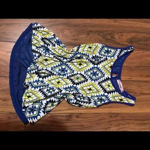 Royal blue printed tank top