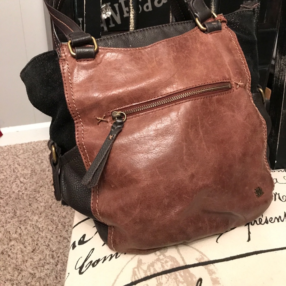 Sak black/bronze/brown leather shoulder bag