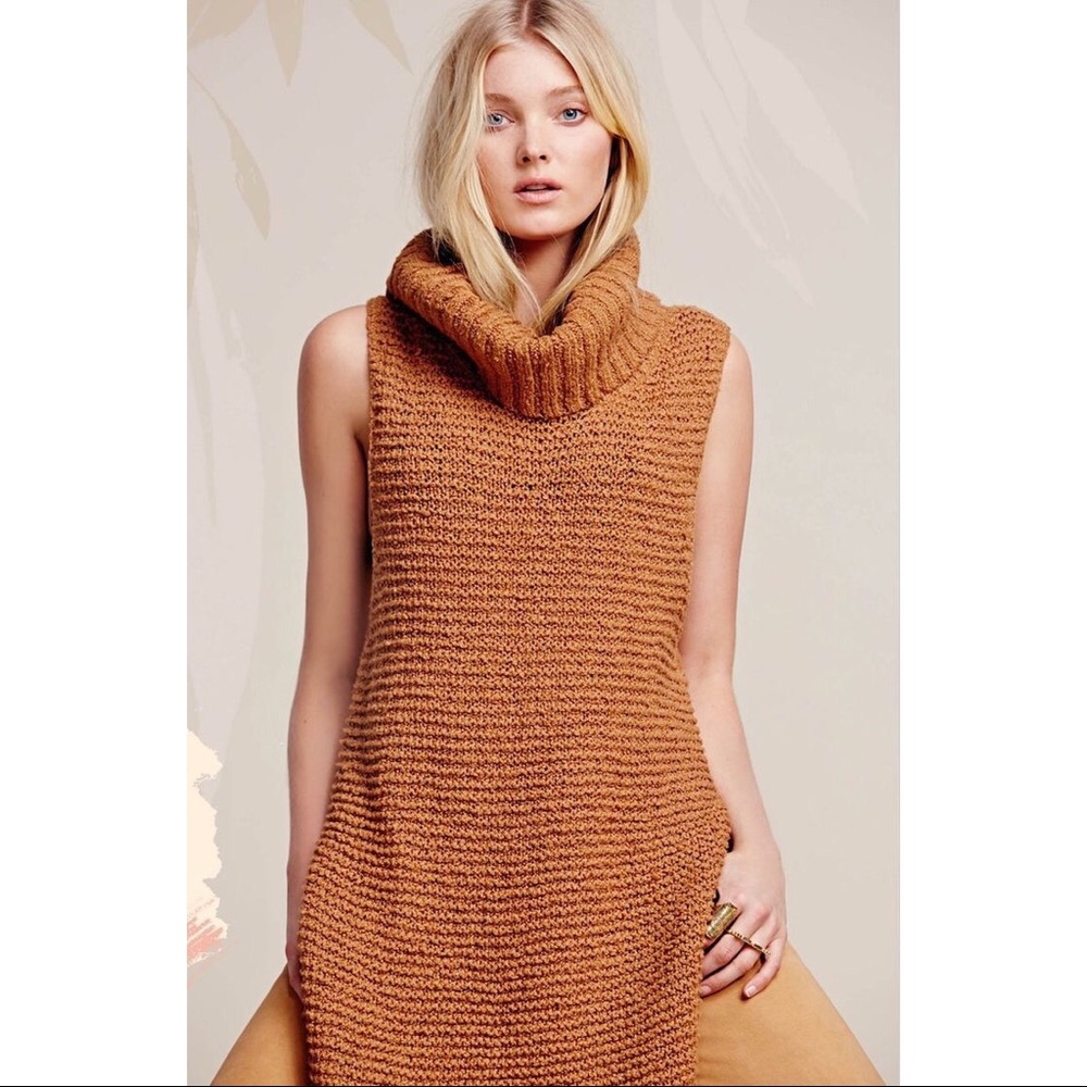 FP White Horses Turtleneck Tunic Sweater