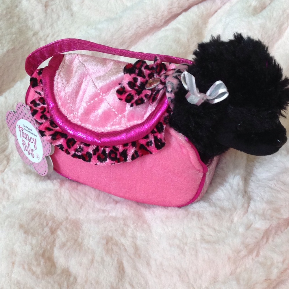 Fancy Pals little girls purse with stuffed pet dog