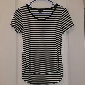 XS-P Ann Taylor black and white striped blouse.