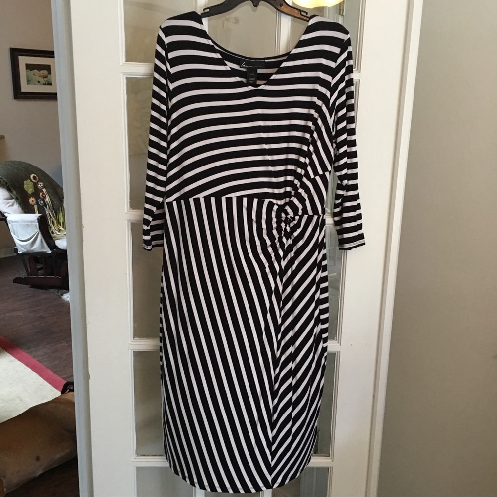Classy Lane Bryant black and white striped dress