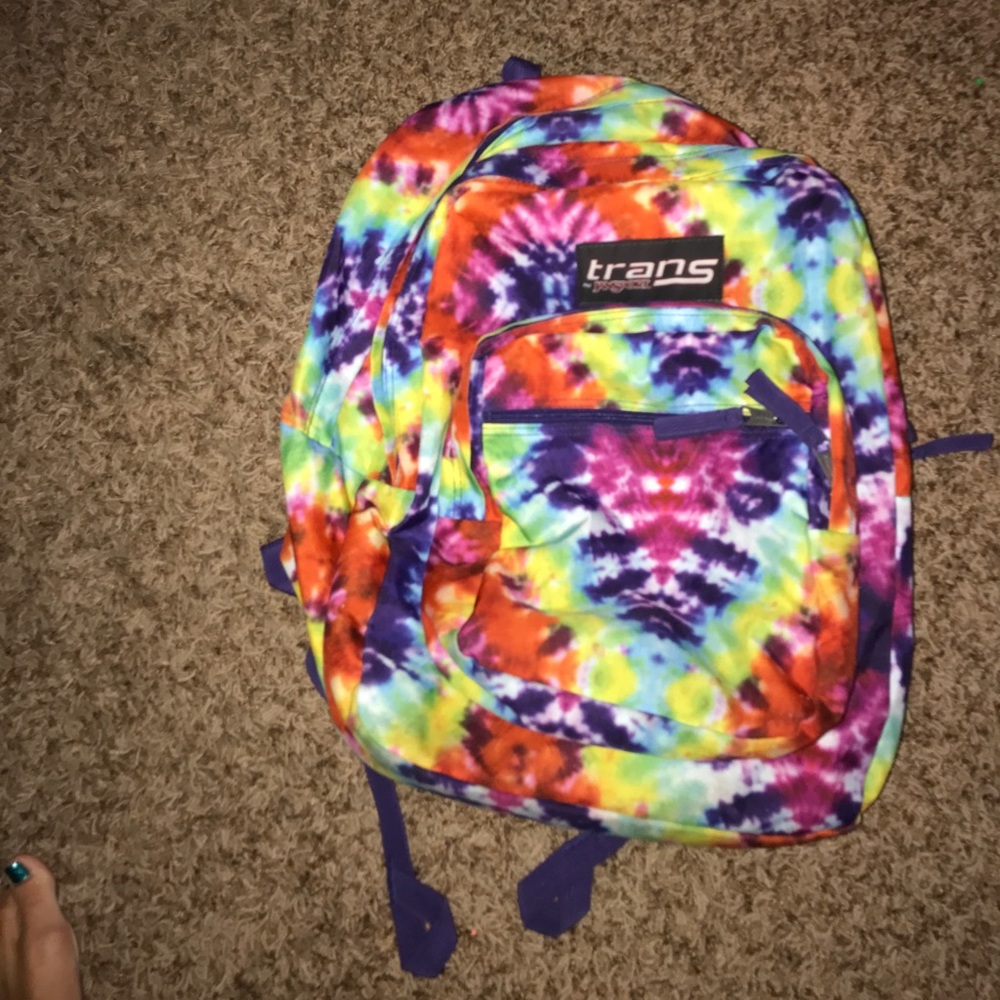 trans jansport tie dye backpack.