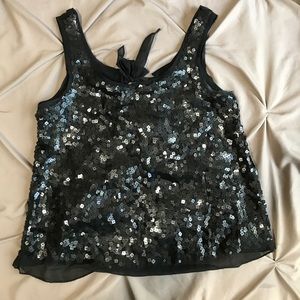 Black sequin top