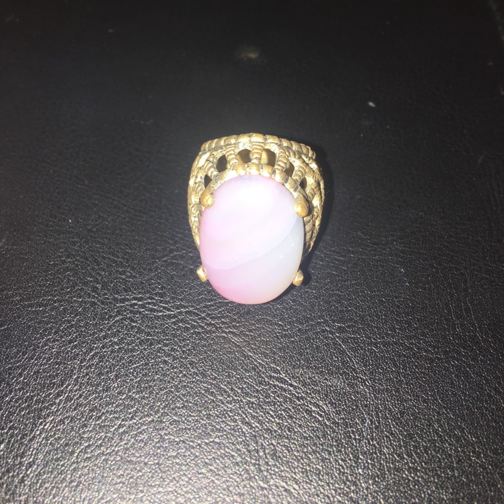 Iridescent Stone With golden lace inspired band