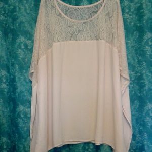 flowy beige lace top