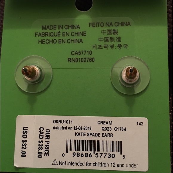 ♠️ KATE SPADE PEARL GUMDROP EARRINGS- NWT ♠️ - Picture 4 of 5