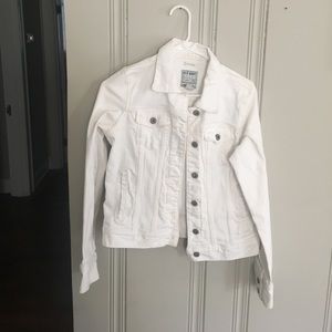 white jean jacket