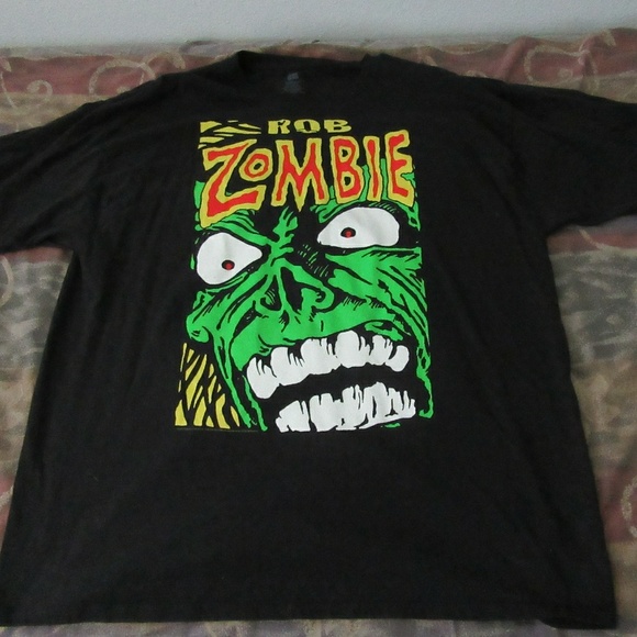 Vintage White Zombie T-Shirt Rob Zombie Green xxl